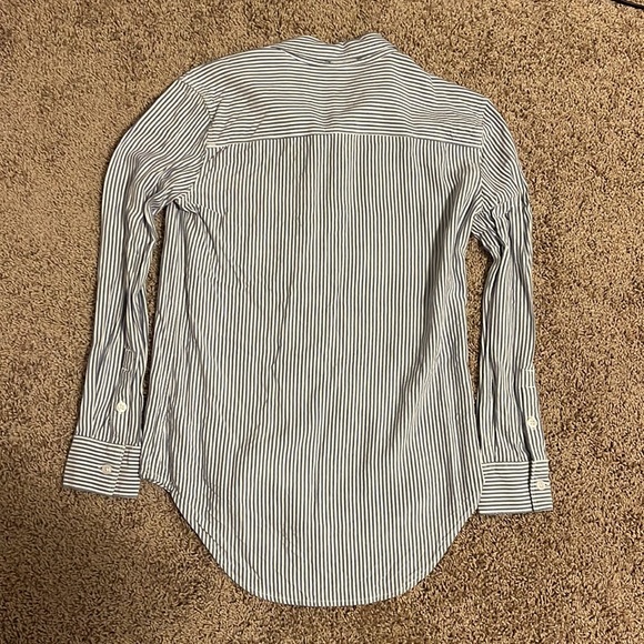 Bundle 2 for $10 - Sunday Best Button Down White and Blue Stripe - Picture 3 of 3